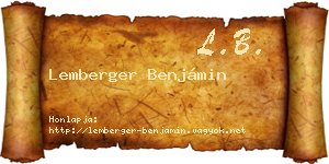 Lemberger Benjámin névjegykártya